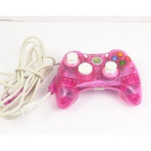 Rock Candy Wired Clear Pink Controller For Microsoft Xbox 360